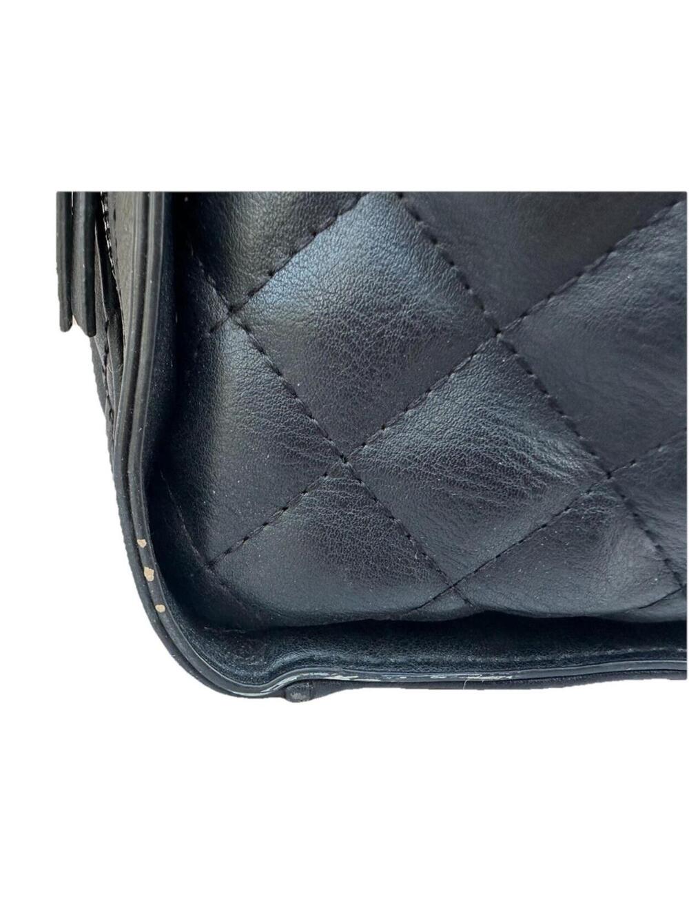 ALDO Black Quilted Shoulder Bag Chain Strap Large Tote Faux Leather - Picture 8 of 9